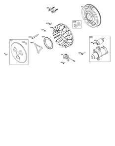 Flywheel, Ignition, And Starter Group Diagram and Parts List for 543477-0201-J1 400000 - 699999 Briggs and Stratton Engine